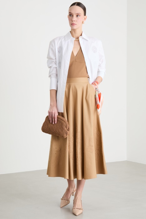 Embroidered poplin shirt Intrend