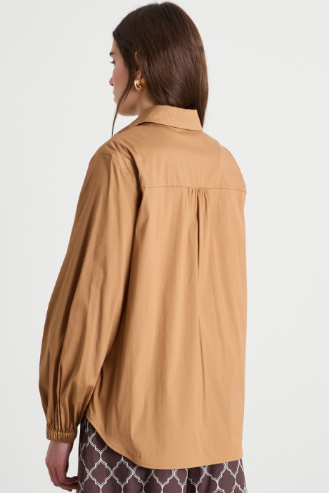 Camisa de popelina con mangas voluminosas
