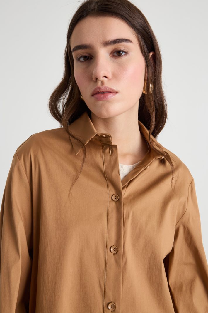 Voluminous-sleeve poplin shirt Intrend - 3