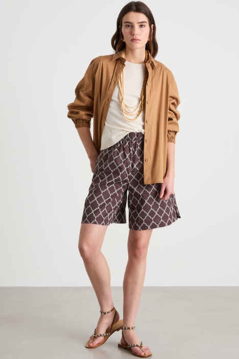 Voluminous-sleeve poplin shirt Intrend