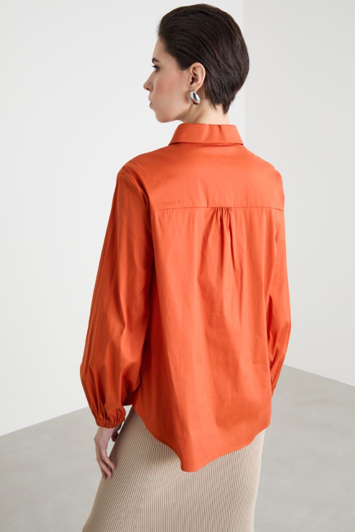 Voluminous-sleeve poplin shirt Intrend - 4