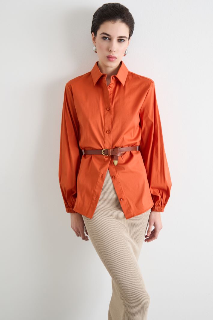 Voluminous-sleeve poplin shirt Intrend - 2