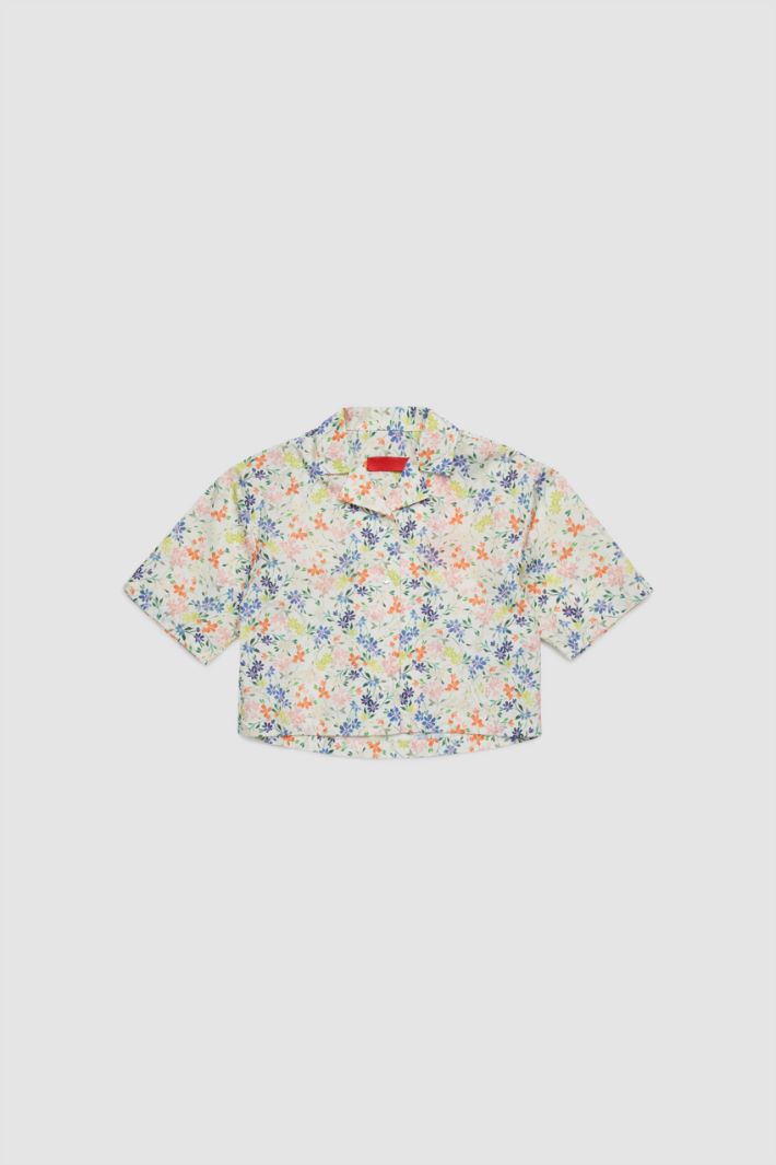 Floral Poplin Boxy Shirt Intrend