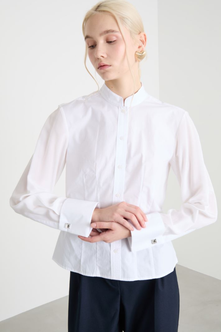Cotton and silk poplin shirt Intrend - 2