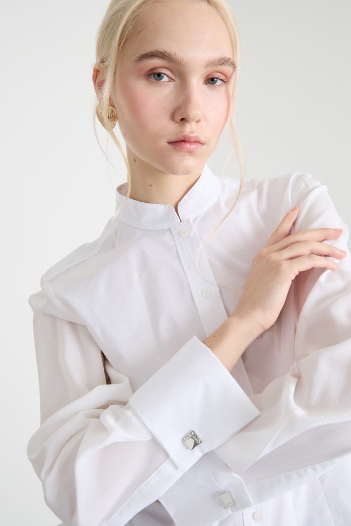 Cotton and silk poplin shirt Intrend - 3