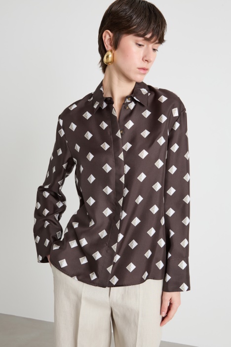 Printed twill blouse Intrend