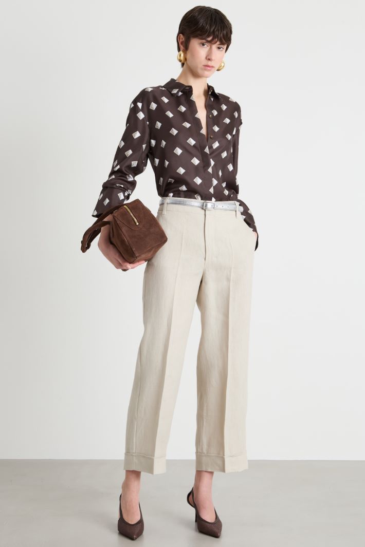 Printed twill blouse Intrend