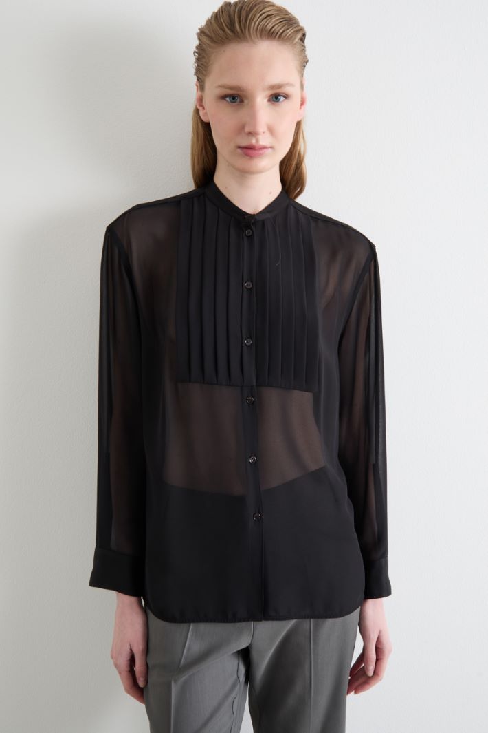 Georgette and satin blouse Intrend - 2