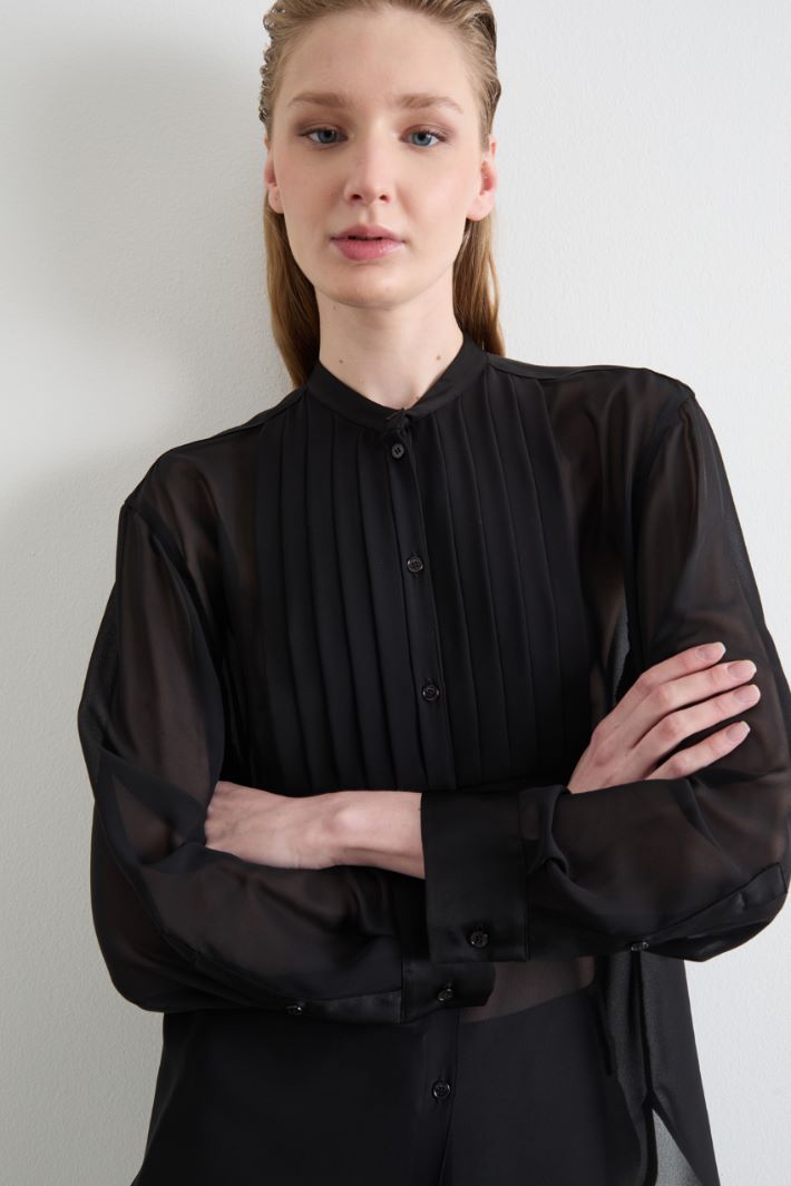 Georgette and satin blouse Intrend - 3