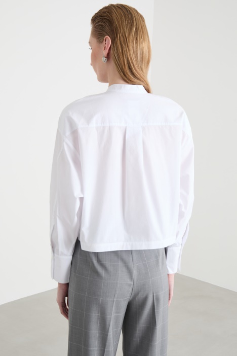 Camicia crop in popeline