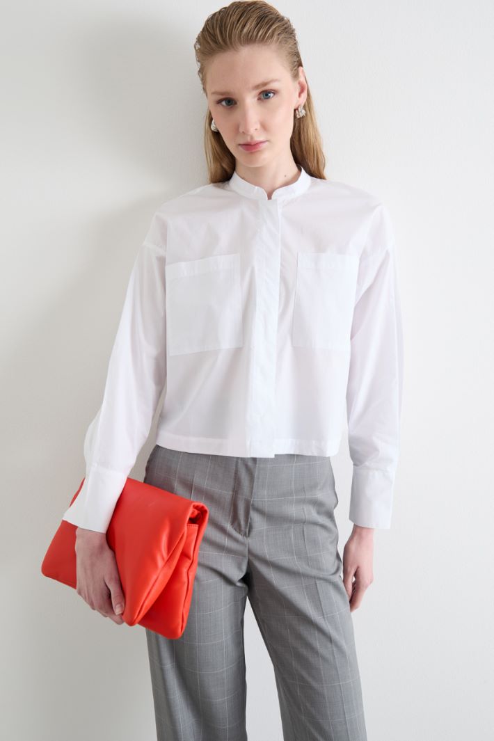 Cropped poplin shirt Intrend - 2