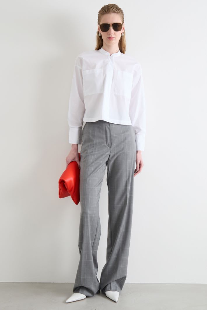 Cropped poplin shirt Intrend
