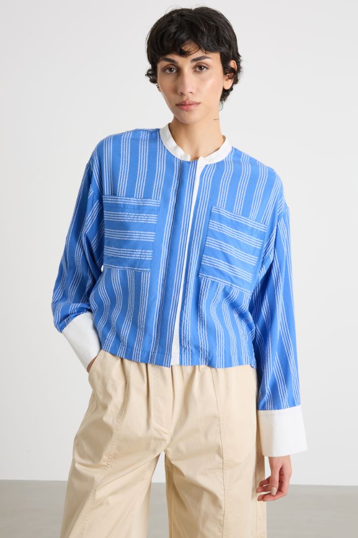 Cropped poplin shirt Intrend - 2