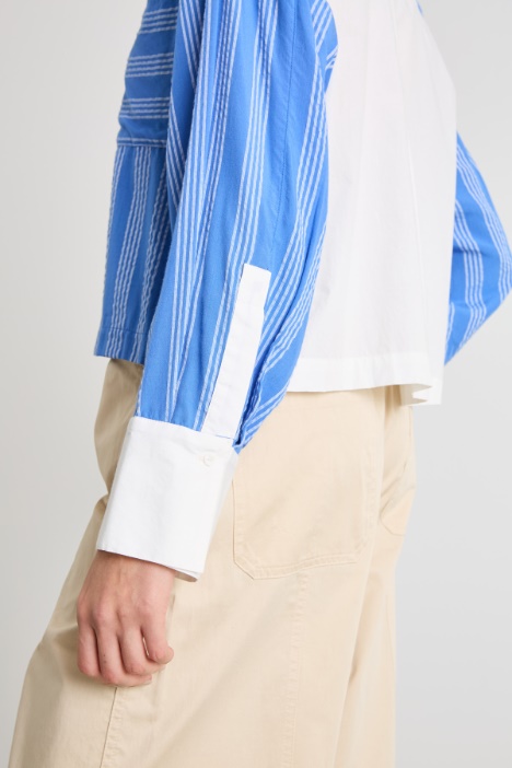 Camicia crop in popeline