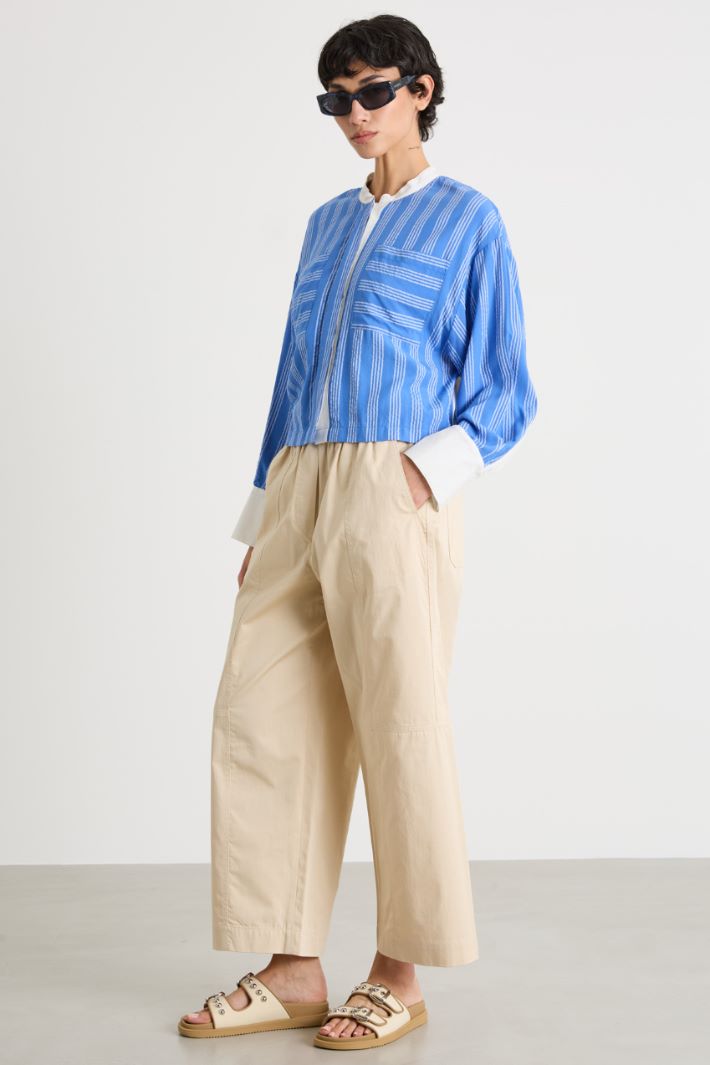 Cropped poplin shirt Intrend