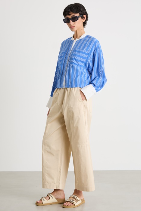 Cropped poplin shirt Intrend