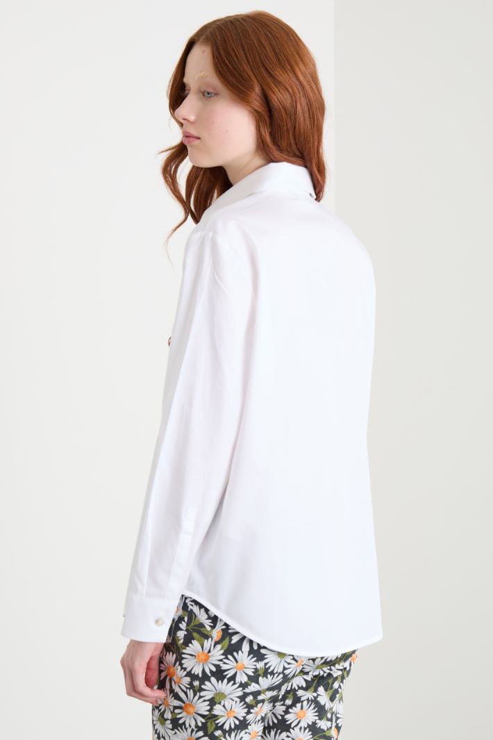 Stretch poplin shirt Intrend - 4