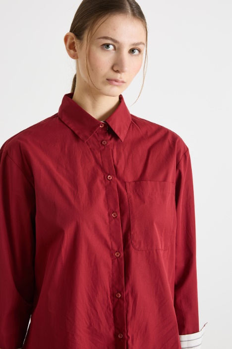 Camicia oversize in popeline