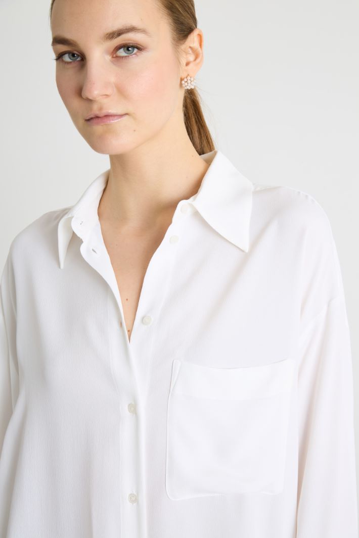 Longline Crepe de Chine Shirt Intrend - 3
