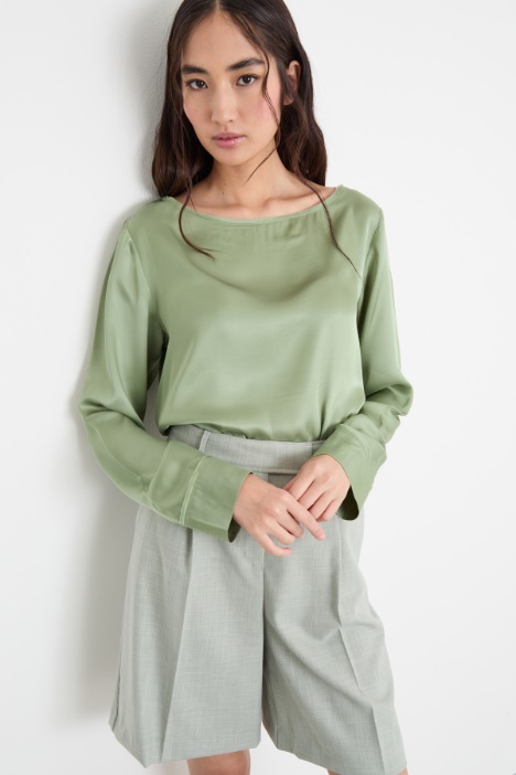 Blusa in raso fluido