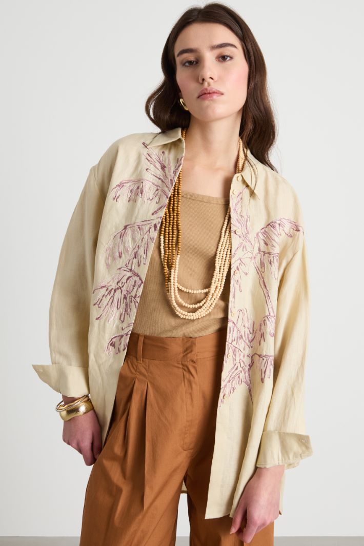 Oversized embroidered shirt Intrend - 2