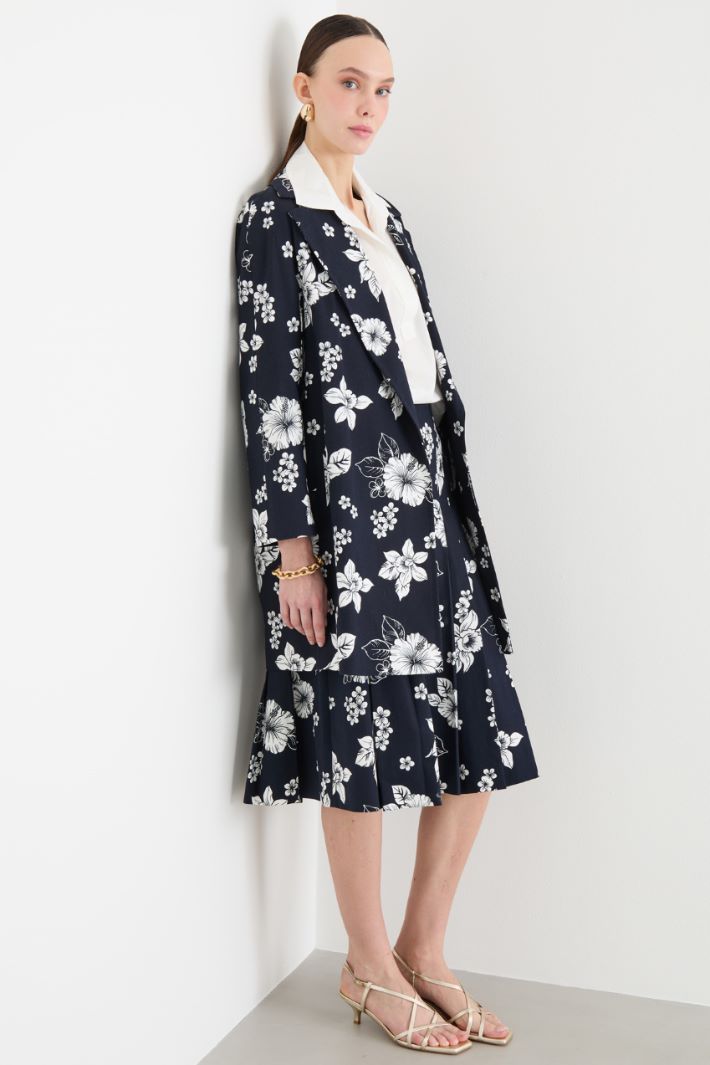 Guardapolvo cruzado en lona estampada Intrend