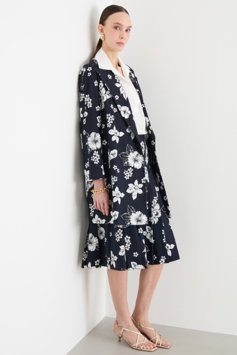 Guardapolvo cruzado en lona estampada Intrend