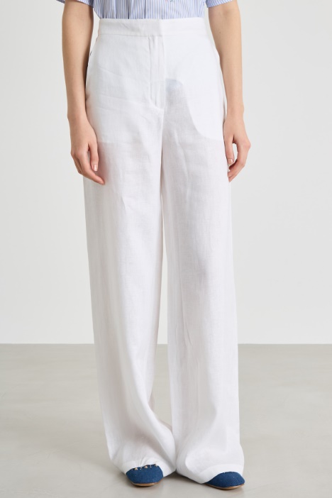 Pantalone ampio in tela