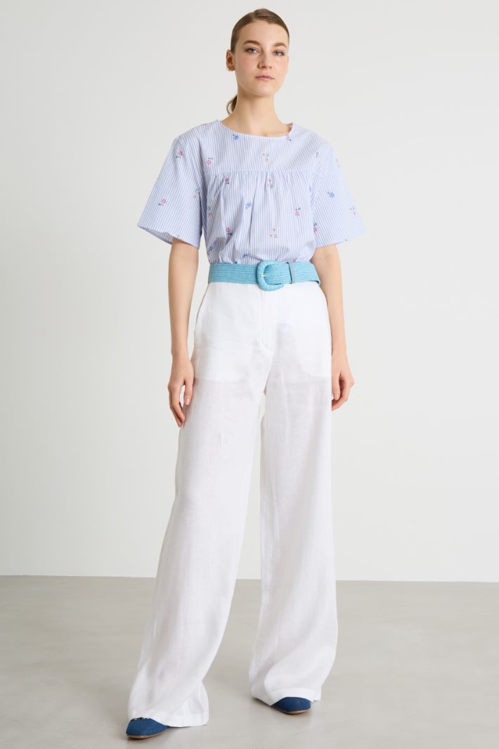 Pantalone ampio in tela Intrend