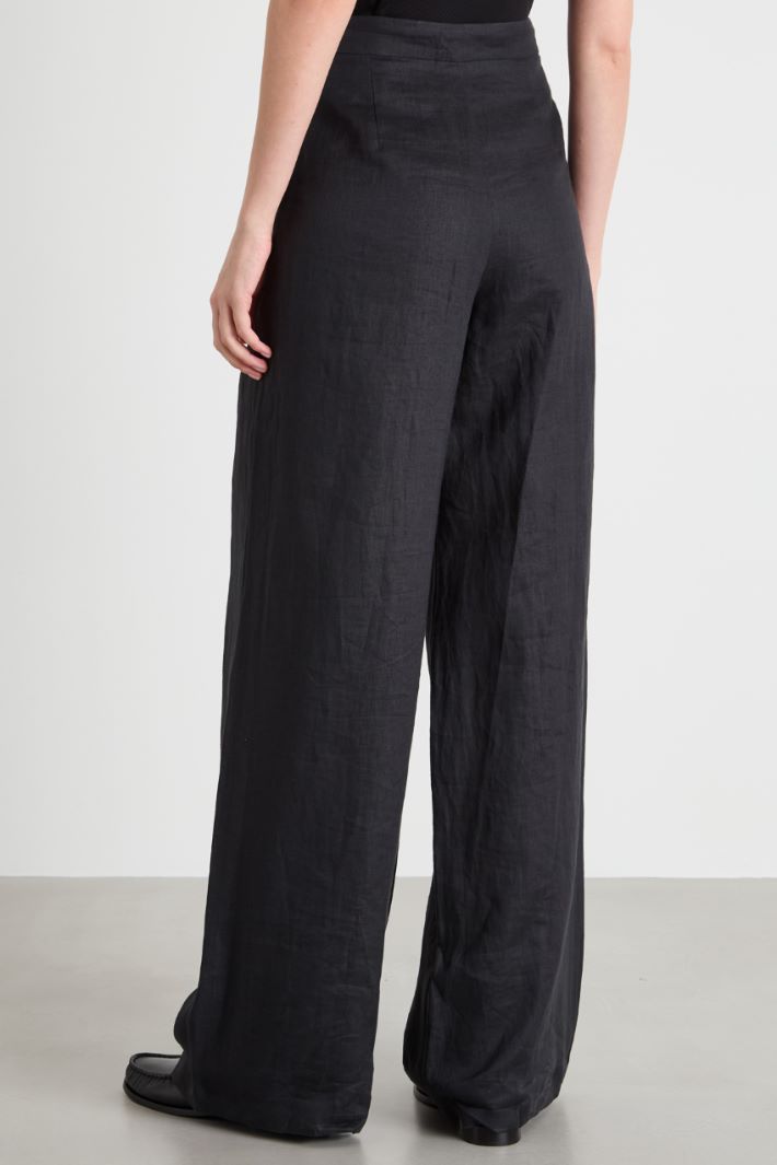 Wide-leg linen trousers Intrend - 4
