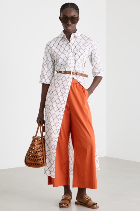 Pantalone in popeline stretch Intrend