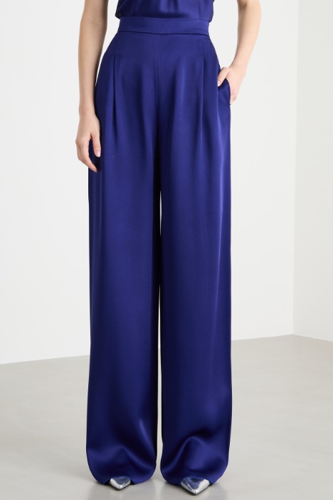 Pantalone fluido in raso