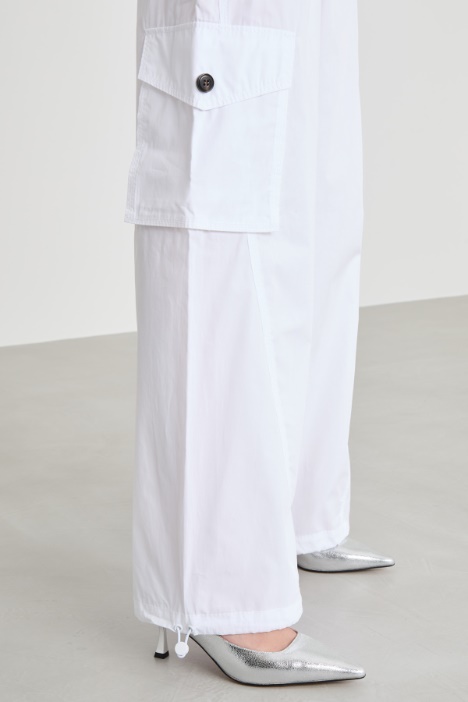 Pantalone cargo in popeline