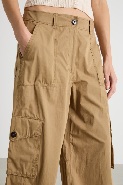 Pantalone cargo in popeline