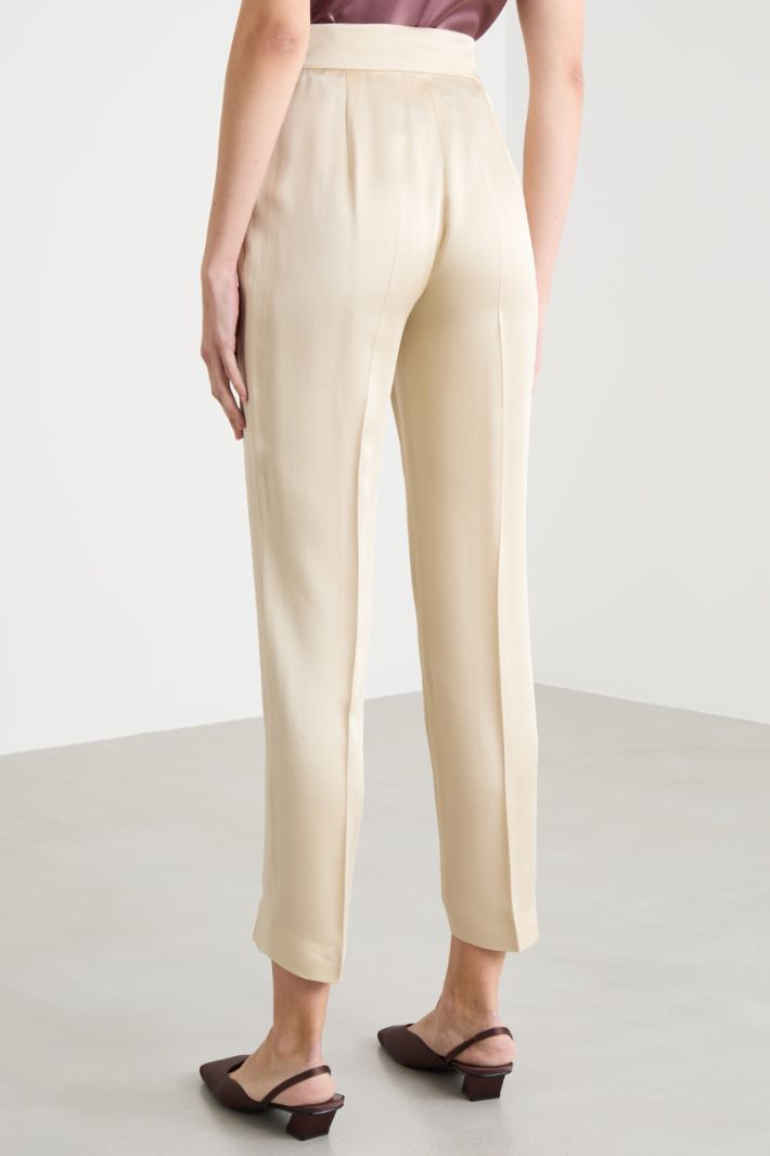 Pantalone a sigaretta in raso Intrend - 4