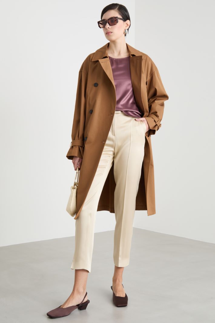 Pantalone a sigaretta in raso Intrend