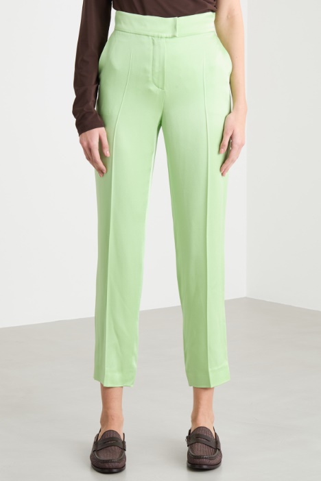 Pantalone a sigaretta in raso