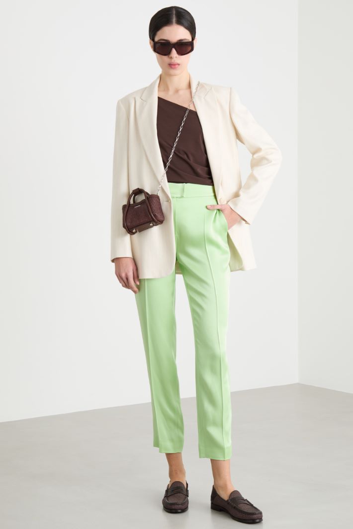 Pantalone a sigaretta in raso Intrend