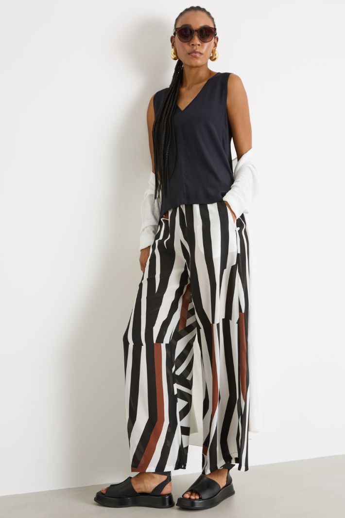 Printed silk palazzo trousers Intrend