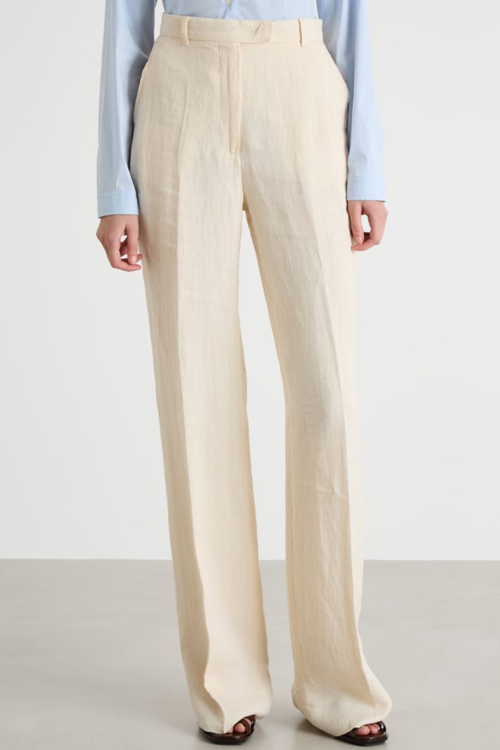 Linen Batavia Straight-Leg Trousers Intrend - 2