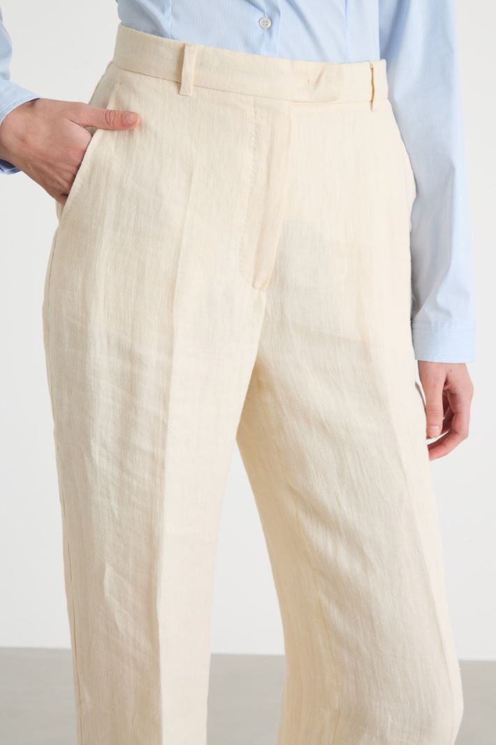 Linen Batavia Straight-Leg Trousers Intrend - 3