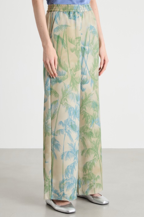 Pantalone palazzo in raso