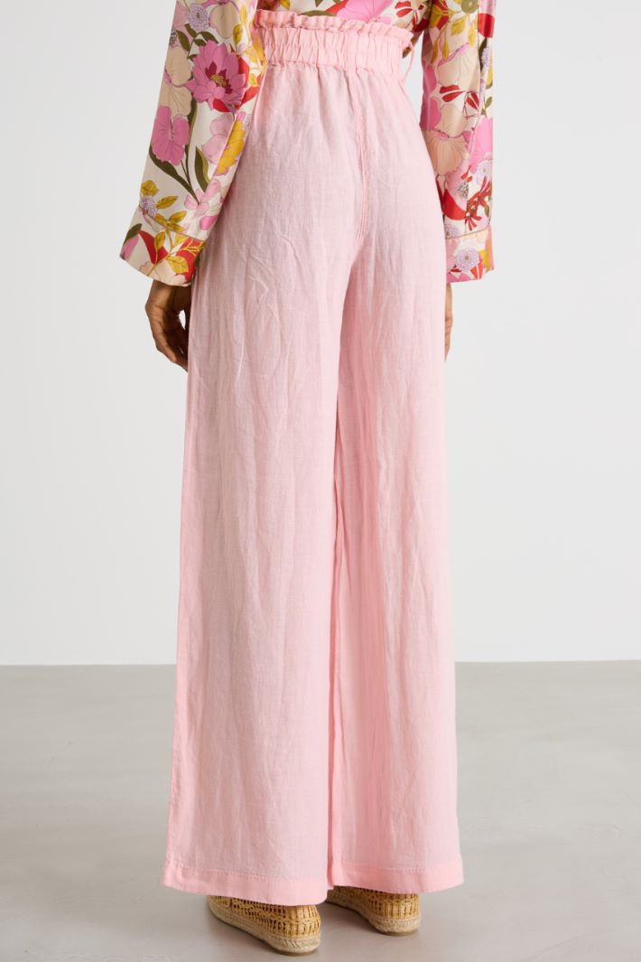 Wide-leg linen trousers Intrend - 4