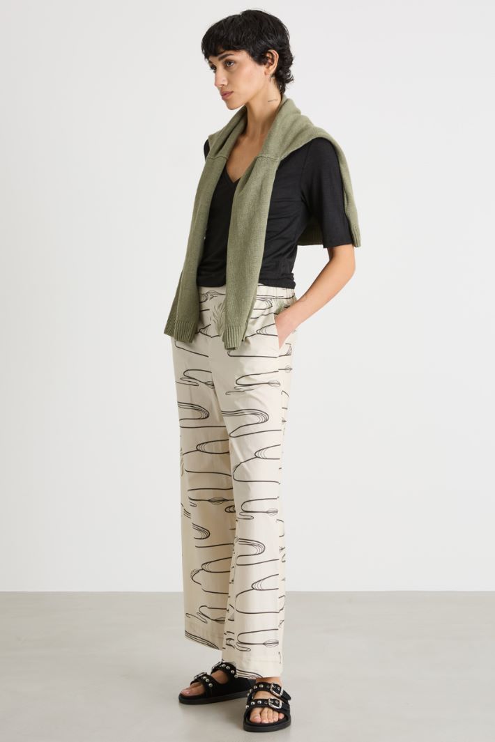 Wide-leg cotton trousers Intrend