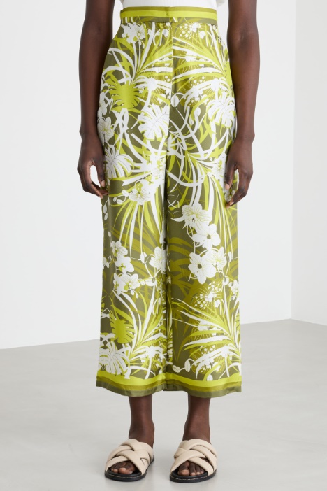 Pantalone crop stampato