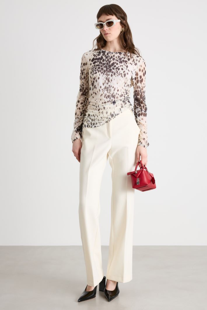 Pantalone flare in tela doppia Intrend