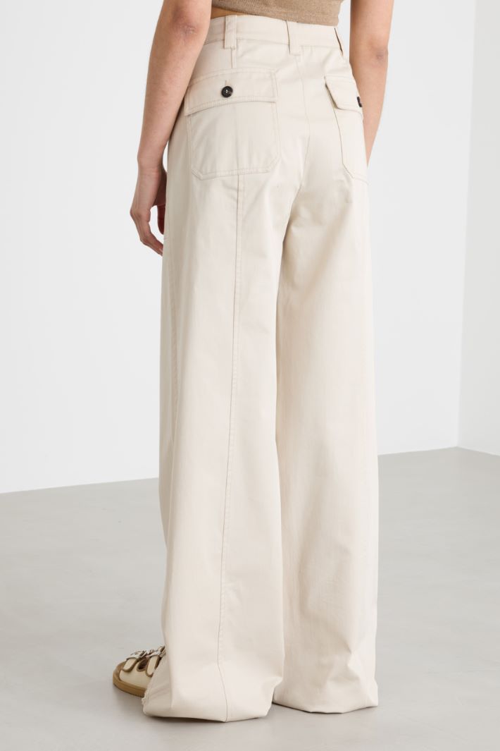 Wide-leg gabardine trousers Intrend - 4