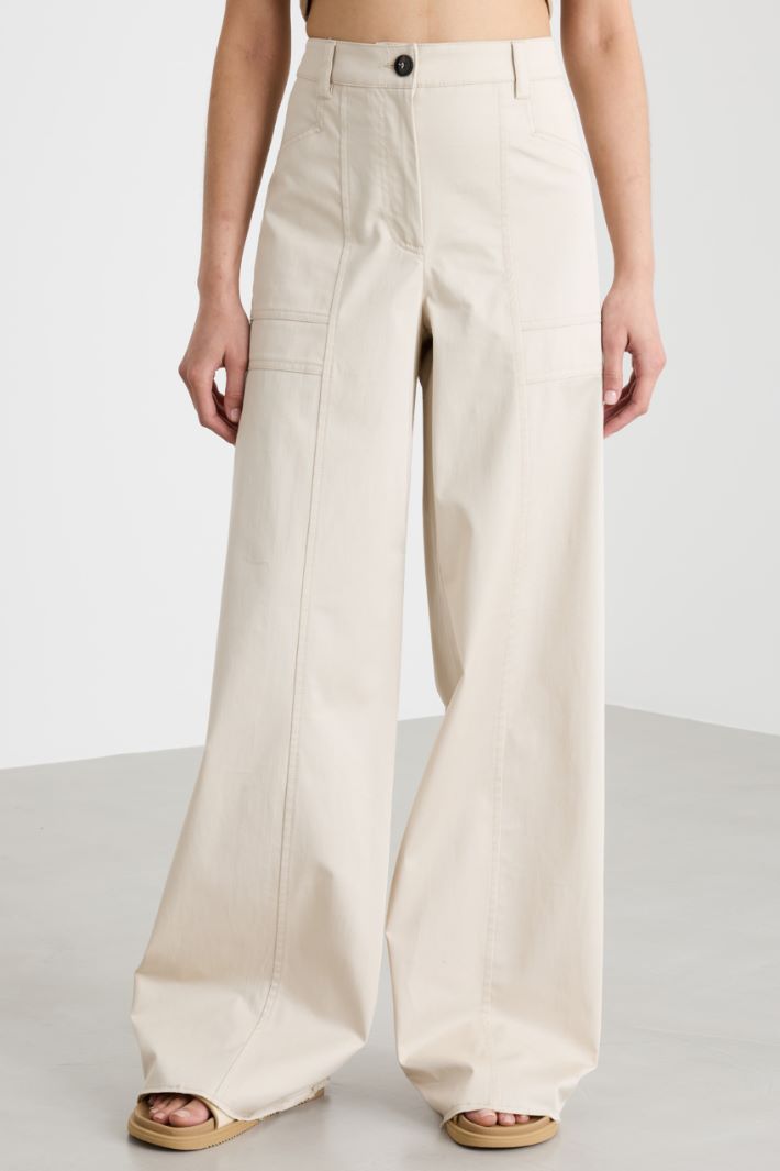 Wide-leg gabardine trousers Intrend - 2