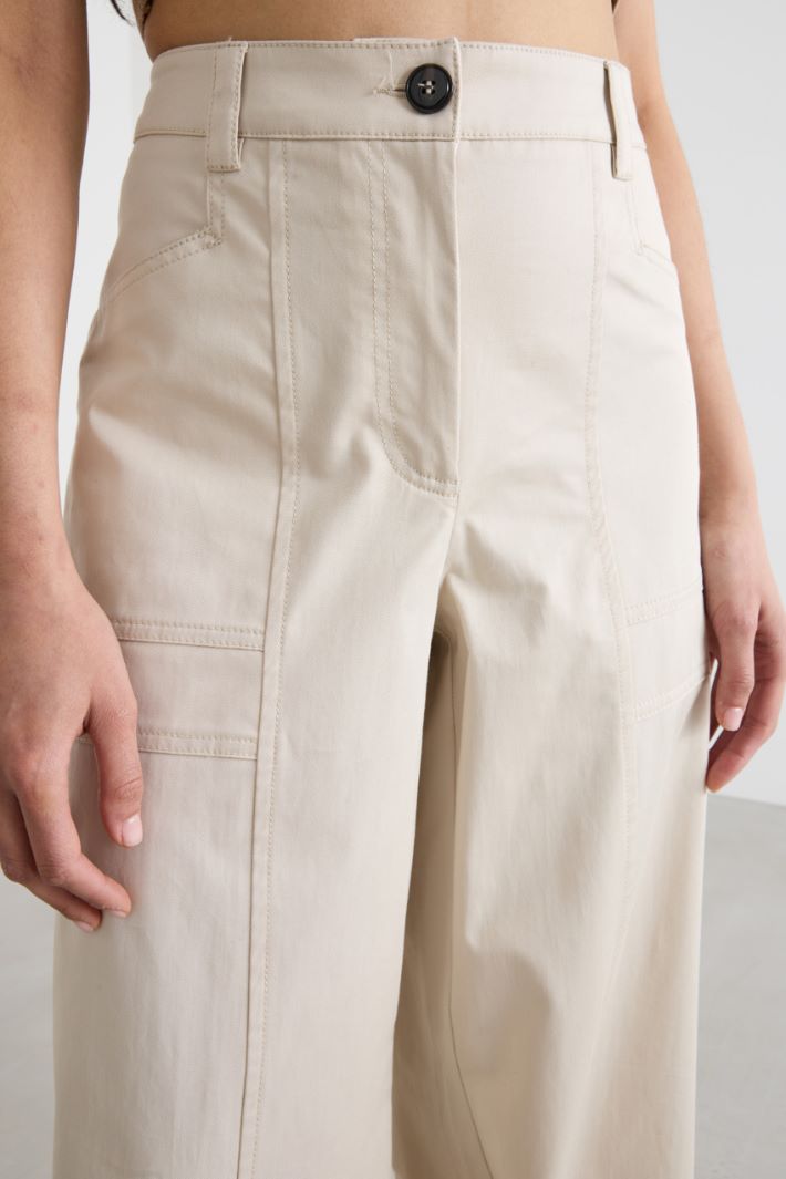 Wide-leg gabardine trousers Intrend - 3