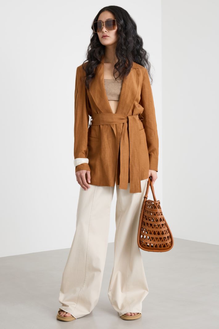 Wide-leg gabardine trousers Intrend